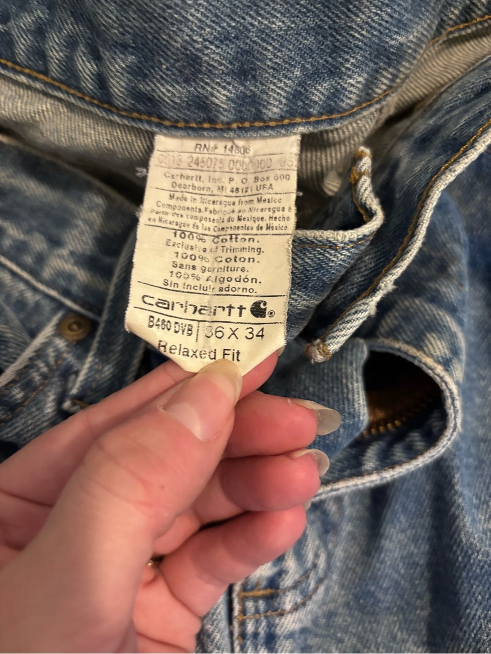 Carhartt Light Blue Straight-Leg Jeans - Picture 3 of 5